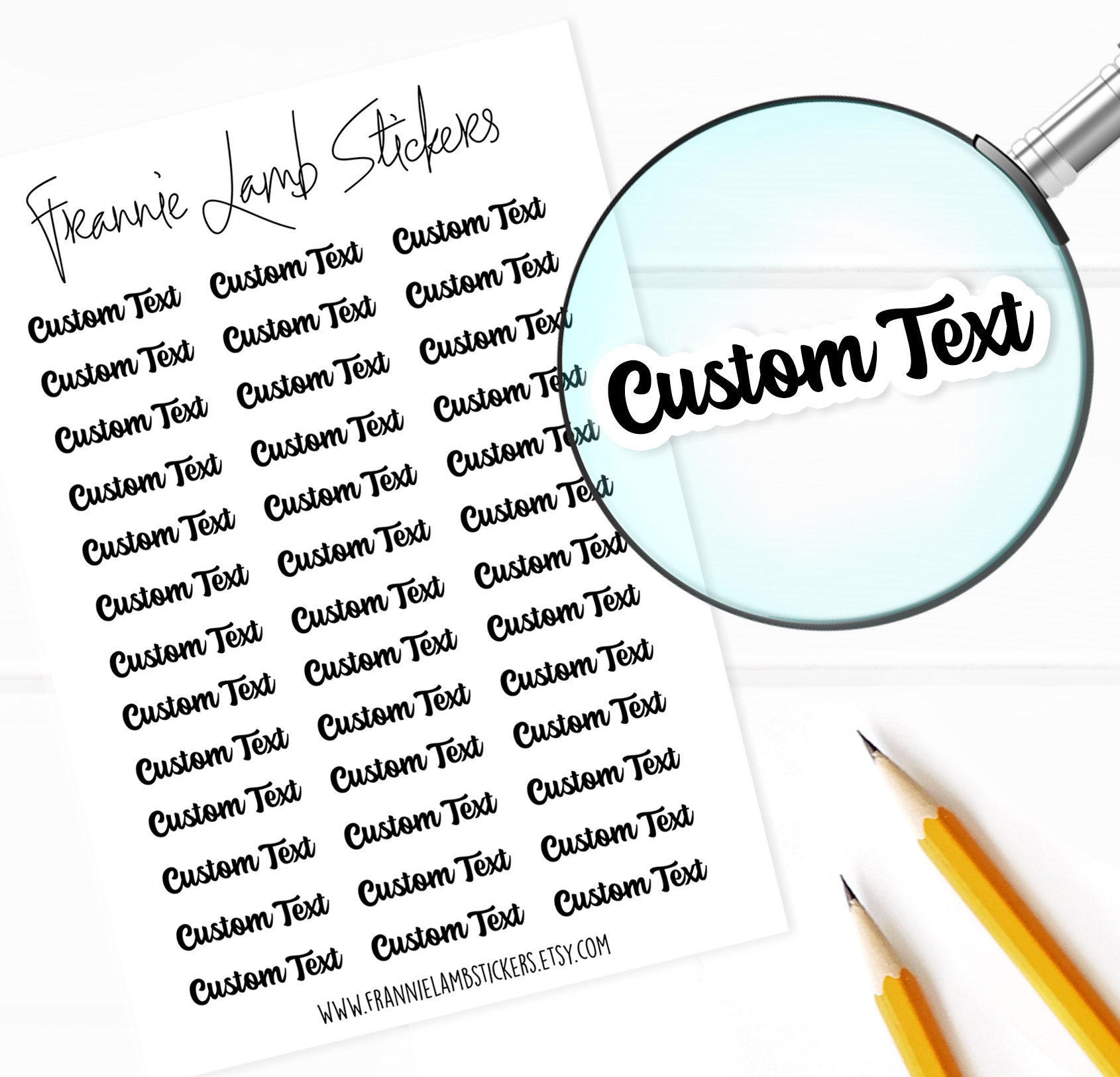 Custom Word Stickers, Personalized Labels for Planners, Calendars and More, Color and Paper Options Available