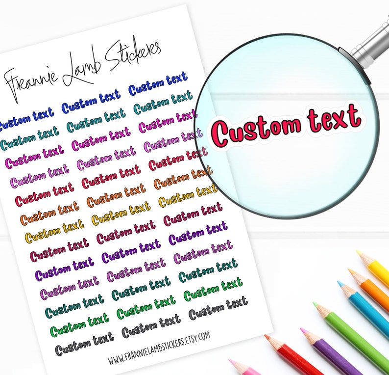 Custom Word Stickers Custom Text Stickers Personalized Etsy