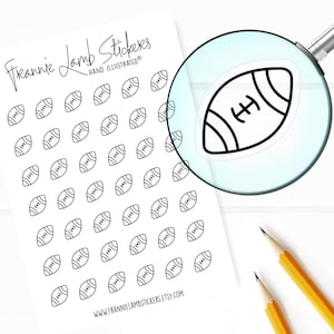 42 Clear Planner Stickers (1/2&quot; each), Football Stickers, Sport and Fitness Stickers for Planners and Calendars and more