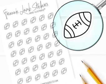 42 Clear Planner Stickers (1/2" each), Football Stickers, Sport and Fitness Stickers for Planners and Calendars and more