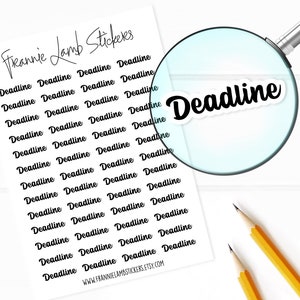 Pegatinas de fecha límite, 52 etiquetas para planificadores, calendarios y más, opciones de color y papel disponibles