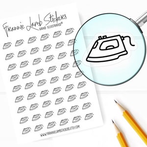 54 Clear Planner Stickers (1/2&quot; each), Iron Planner Stickers, Chore Stickers for Planners and Calendars and more