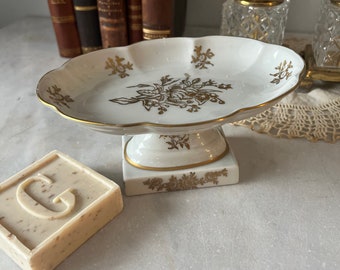 Limoges Footed Soap Dish