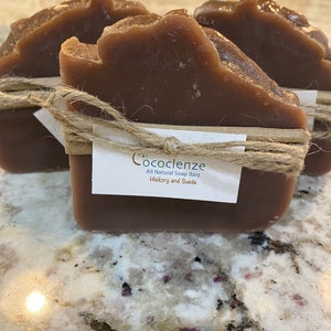 Hickory & Suede Natural CP Soap Bar Essential Fragrance Oil Moisturizing Luxury Spa Bath Christmas