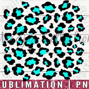 Fichier PNG imprimé léopard aqua : design par sublimation (téléchargement numérique)