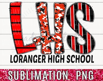 LHS School Sublimation, Red Black White, Teacher Squad, Bubble Letters, Camo & Stripes, PNG, Spirit Shirt, Cute Teacher Design, Boys Design