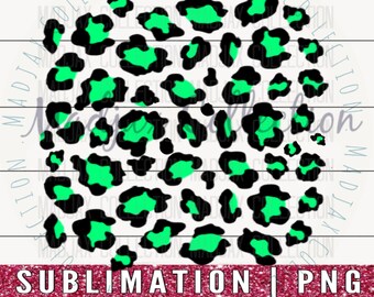 Mint Leopard Print PNG File, Sublimation Design, Background, Animal Print, Light Green, Square Clipart, Printable Decor, Commercial Use