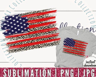 Cheetah American Flag Sublimation Design | 4th of July PNG (Digital Download)