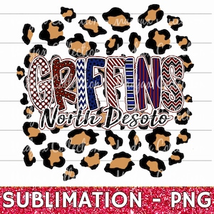 Griffins North Desoto, School Sublimation, PNG, Teacher Squad, Bubble Letters, Polka Dot, Stripes, Leopard, Cute Spirit Shirt, Teacher Print