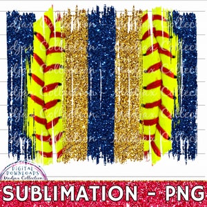 Softball Brush Stroke, Navy & Gold, Softball Stitches, Background, PNG File, Sublimation Print, Cute Mom PNG, Paint Clipart, Team Design