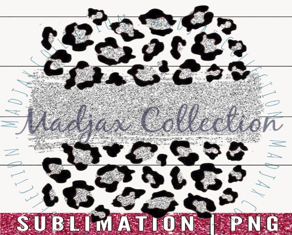 Download Leopard Sublimation Silver Black Background Brush Stroke Etsy