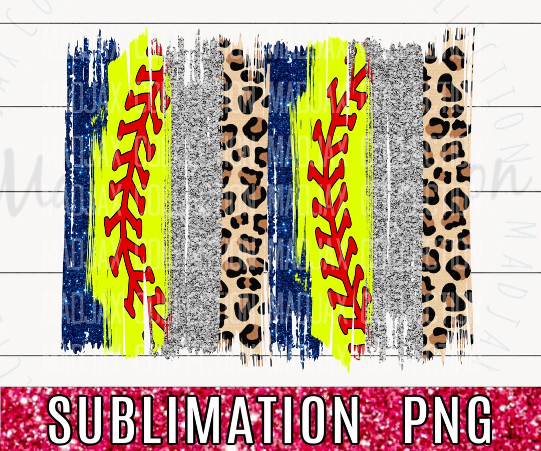 Softball Laces Background Digital Design Leopard Brush - Etsy