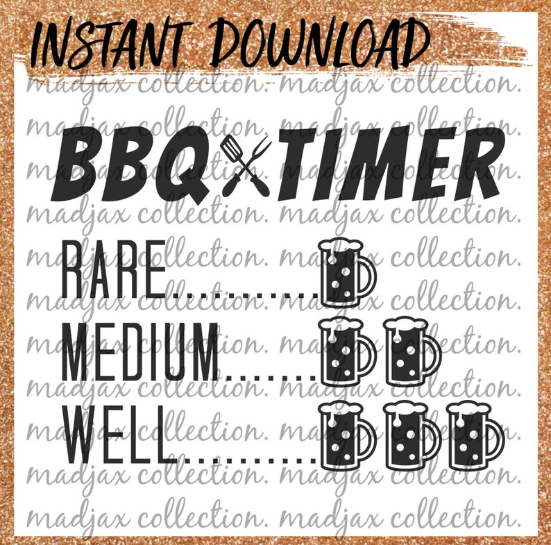 Download BBQ Beer Timer SVG Dad Shirt Sublimation Design Grill Master | Etsy