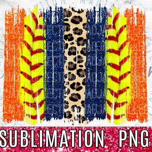 Pincelada de softball, pontos, arquivo PNG de sublimação, laranja e marinho, cores da equipe, arte para impressão, leopardo, fundo transparente, clipart
