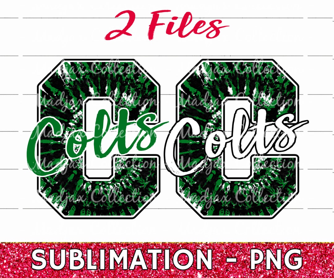 Colts Varsity Letter C: Green & Black Tie Dye PNG (digital File) - Etsy