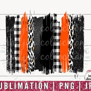 PNG de pincelada laranja, preto e branco, sublimação, design, xadrez de búfalo, impressão de chita, clipart de pincel, design de pintura JPG, uso comercial