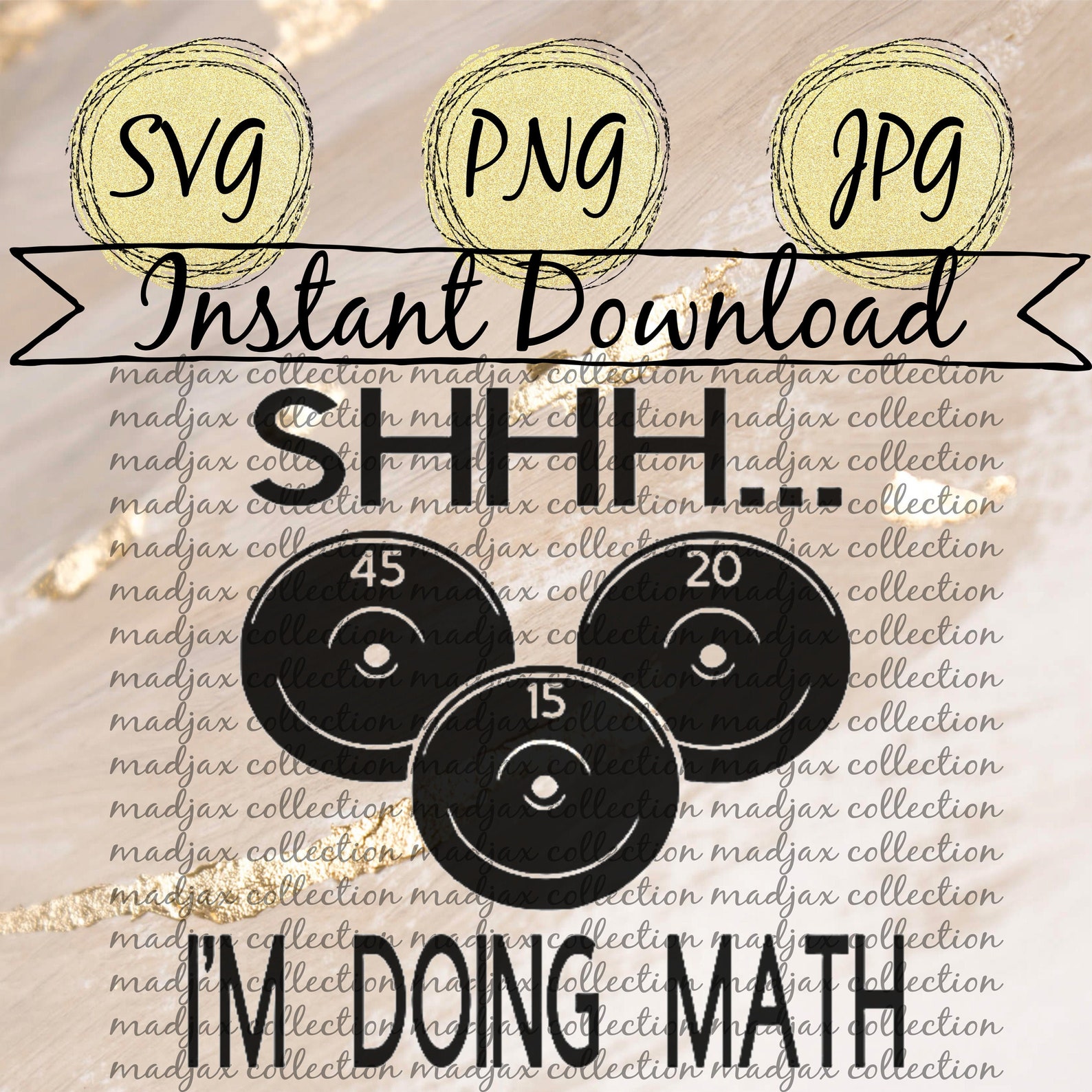 Shhh I'm Doing Math Sublimation PNG Gym Printable | Etsy