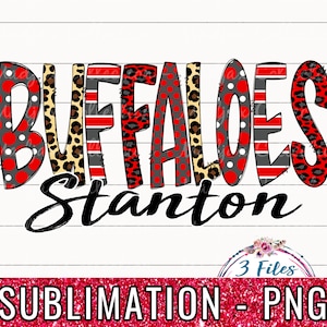 Stanton Buffaloes Spirit Shirt PNG: Bubble Letters Sublimation Design (Digital Download)
