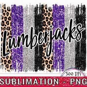 Purple Lumberjacks Mascot PNG: Brush Stroke Sublimation (Digital Download)