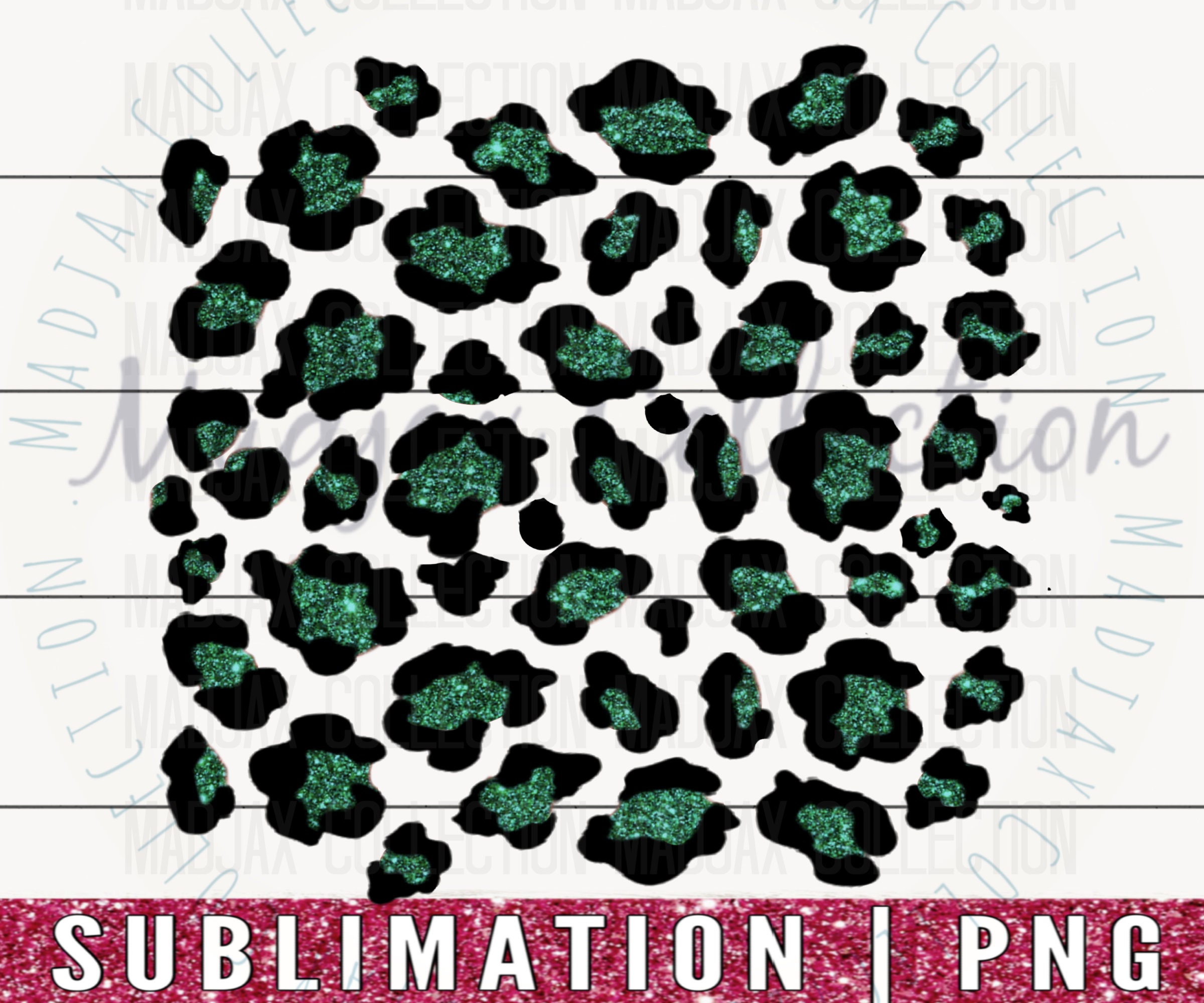Dark Green Leopard Print PNG File 