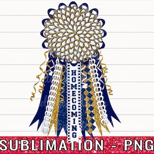 Navy & Gold White Mum, Homecoming Mum, Spirit Shirt PNG, Sublimation, Texas Mum, Team Colors, Printable, Football, School Design, Mum PNG