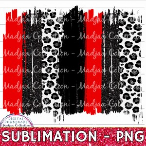 Red Black Brush Stroke Leopard PNG: High School Spirit (Digital Download)