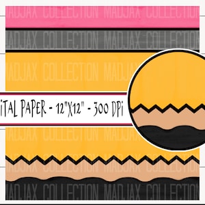 Bleistift Schulzubehör, digitales Scrapbooking, DIY-Handwerk, Einladungen, bedruckbar, digitale Kunst, kommerzieller und persönlicher Gebrauch