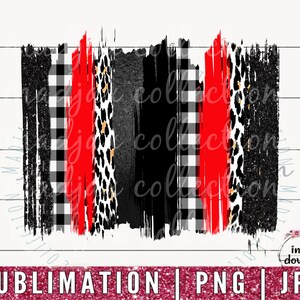 Fundo de pincelada vermelha e preta, PNG de sublimação, design de camisa com pincelada, pincelada de leopardo, camisa com espírito escolar