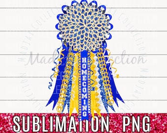 Blue Yellow and White, Homecoming Mum, Spirit PNG, Sublimation, Texas Mum, Background, Football, Shirt School Design, Mum Blank
