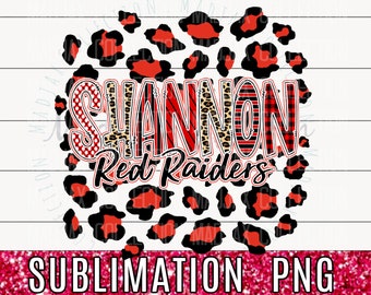Shannon Red Raiders, School Sublimation, PNG, Teacher Squad, Bubble Letters, Polka Dot, Stripes, Leopard, Cute Spirit Shirt, Teacher Design