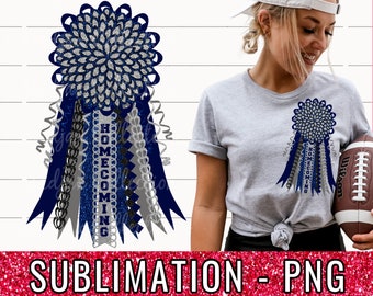 Navy Blue & Silver Texas Mum PNG: Sublimation Design (Digital Download)