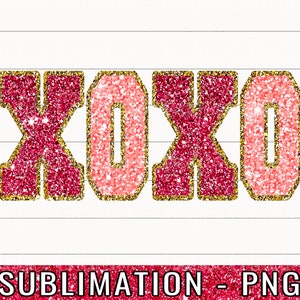 XOXO PNG, Valentinstag Sublimationsdesign, PNG Liebe, digitaler Download, Heat Transfer Printable, Valentinstag Clipart, Pink Glitter Xoxo