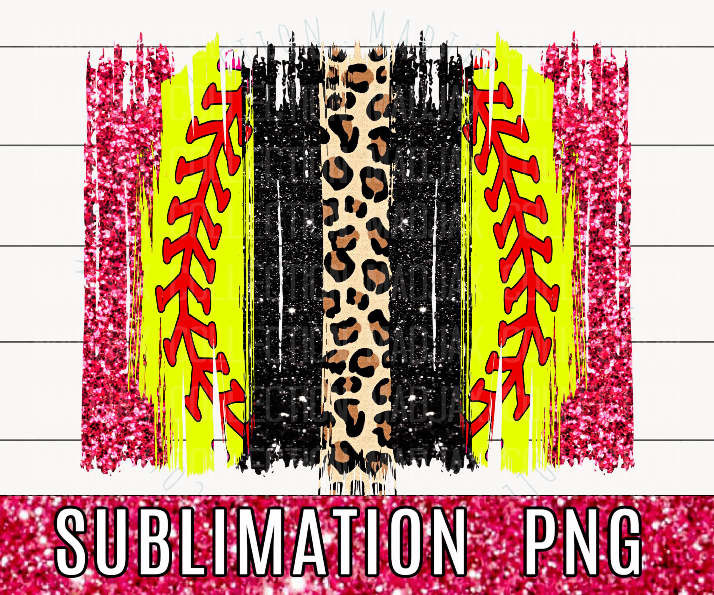 Sports Design Brushstroke Design PNG Softball Instant Download