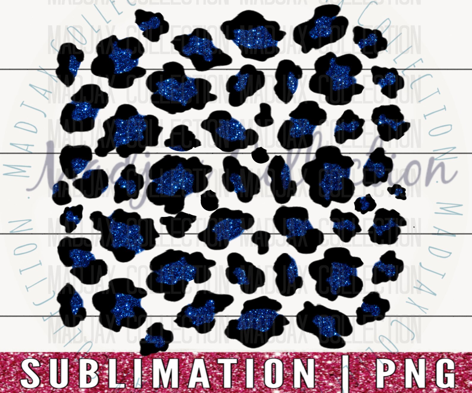 Navy Leopard Print PNG File Sublimation Design Background Etsy
