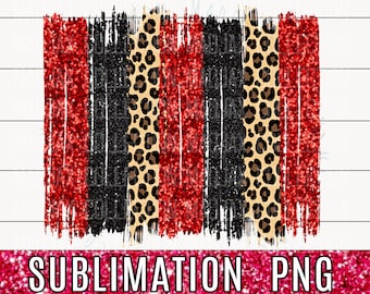 Red & Black Leopard Brushstroke, PNG Sublimation, Brush Stroke Background, Cute Mom Shirt, Team Colors, Paint Clipart, Heat Transfer File