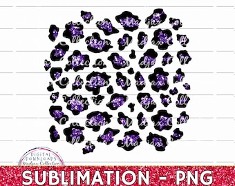 Purple Leopard Square, PNG File, Sublimation Design, Background, Animal Print, Clipart, Printable Decor, Team Colors