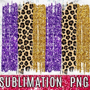 Purple Gold & Leopard, Brush Stroke, Sublimation PNG, Background, Glitter, School Colors, Football Team, Cute Swatches, Layer Element