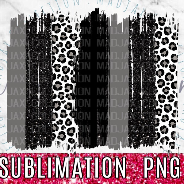 Brush Stroke Sublimation PNG, White Leopard Print, Team Spirit, Background, Heat Transfer Design, Team Colors, Gray & Black, Layer Element