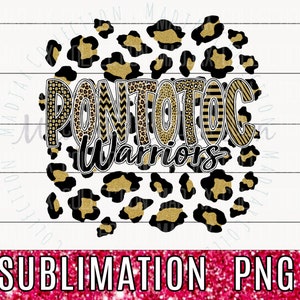 Pontotoc Warriors, School Sublimation, PNG, Teacher Squad, Bubble Letters, Polka Dot, Stripes, Leopard, Cute Spirit Shirt, Teacher Design