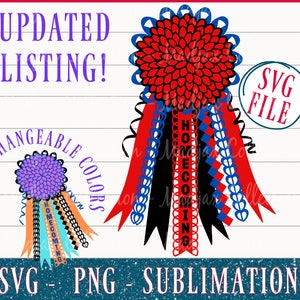 Homecoming Mum, SVG Cut File, HTV, Heat Transfer, Changeable Colors, PNG File Mum, Texas Mum, Spirit Shirt Mum