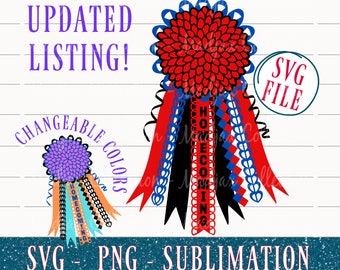 Homecoming Mum, SVG Cut File, HTV, Heat Transfer, Changeable Colors, PNG File Mum, Texas Mum, Spirit Shirt Mum