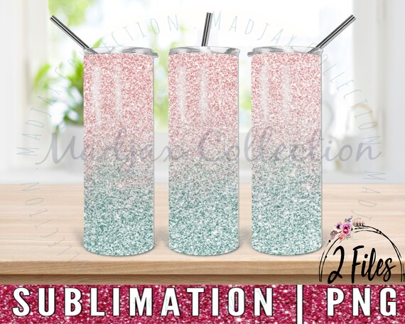 Pink and Blue Ombre PNG, Tumbler Sublimation, Glitter Fade, Glitter Printable, Straight and Tapered File, Waterslide, Commercial Use