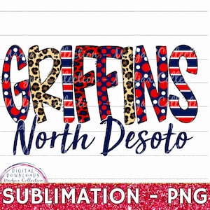 Griffins School, Sublimation, North Desoto, Teacher Squad, Bubble Letters, Polka Dot, Stripes, Leopard, PNG, Spirit Shirt, Teacher Design