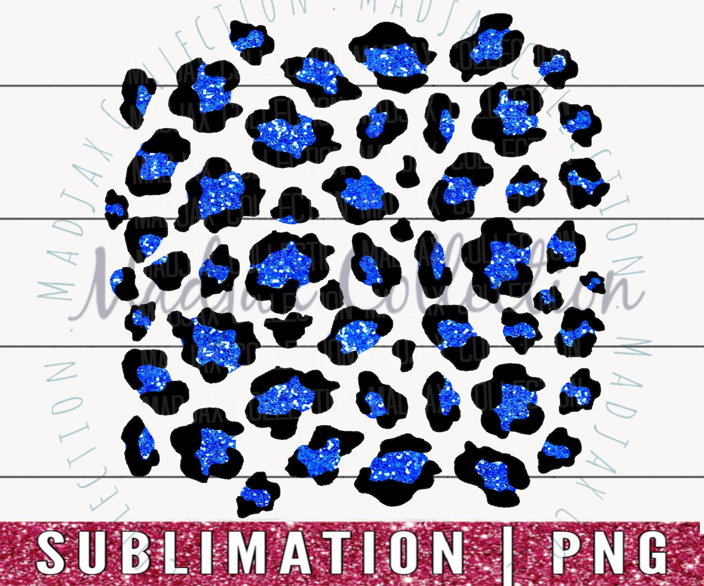 Light Blue Leopard Print PNG File 