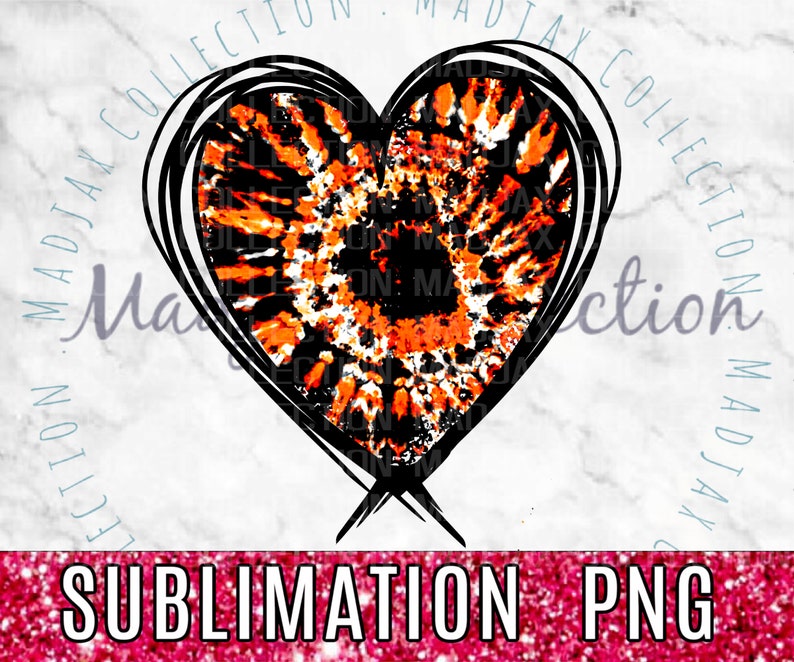 Tie Dye Heart, PNG File, 2 Sublimation Designs, Tie Dye, Splatter Heart ...
