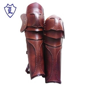 Dragon Leg Leather Armour Handmade for SCA LARP Cosplay & Fantasy fairs