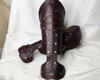 Rope Motif Armoured Bracers Handmade for SCA LARP Cosplay & Fantasy fairs