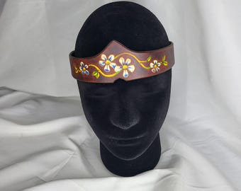 Floral Leather Headband