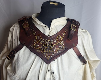 Ornate Verdant Gorget for SCA LARP Cosplay & Fantasy fairs