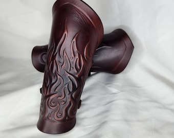 Embossed Tribal Fire Handmade for SCA LARP Cosplay & Fantasy fairs